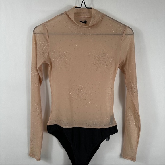 Urban Outfitters Tops - Urban Outfitters Nude Mesh Bodysuit | Size Small